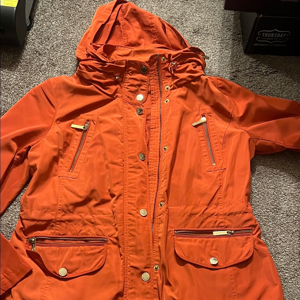 Michael Kors Vibrant Orange Utility Jacket